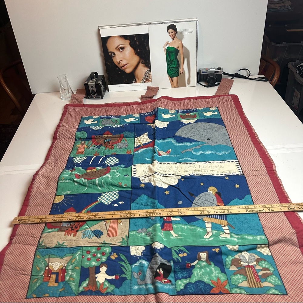 Vintage Handmade Bible Story Quilt Wall Hanging Cottagecore Christian Nursery - Picture 6 of 9